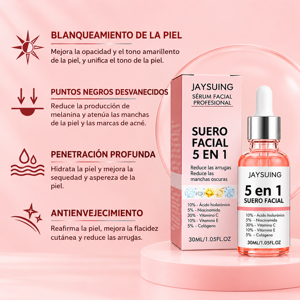 Beneficios del serum facial 5 en 1
