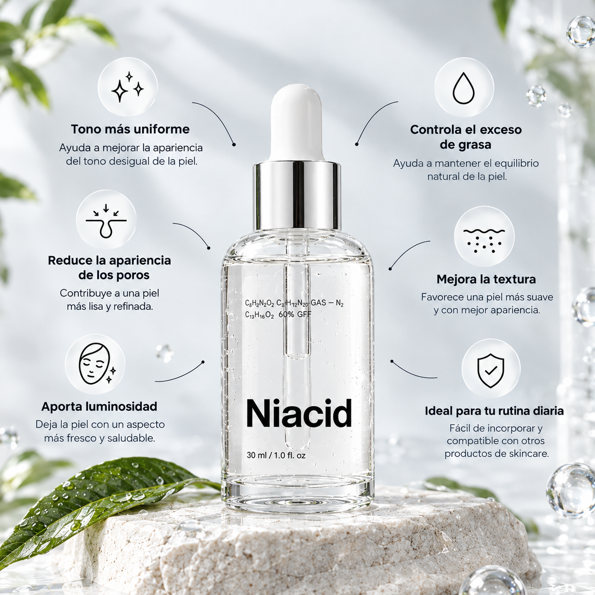 Beneficios del Serum Niacid con niacinamida